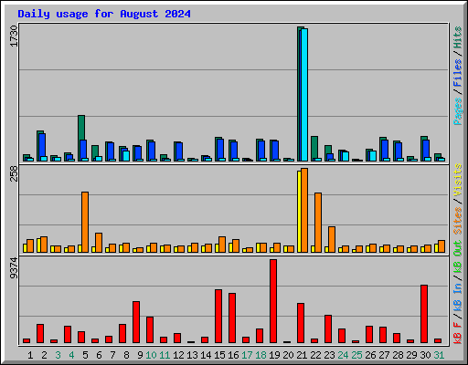 Daily usage for August 2024